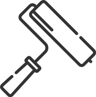 icona che rappresenta le finiture.Immagine di un rullo usato per la pittura